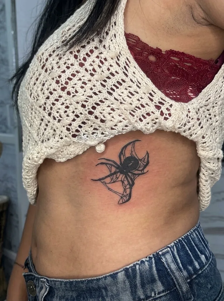 Fine line geometric custom tattoo design at Evil Tattoo Studio, Madhapur, Hyderabad